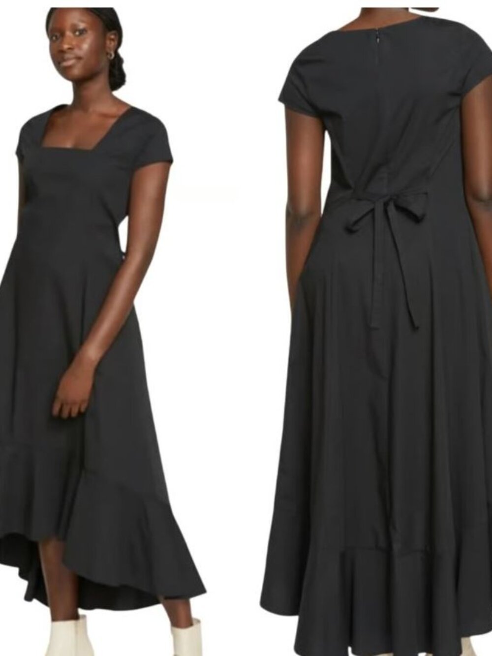 NWOT Universal Standard Jenna Poplin Midi Dress High Low Tie Size US - S / 14/16